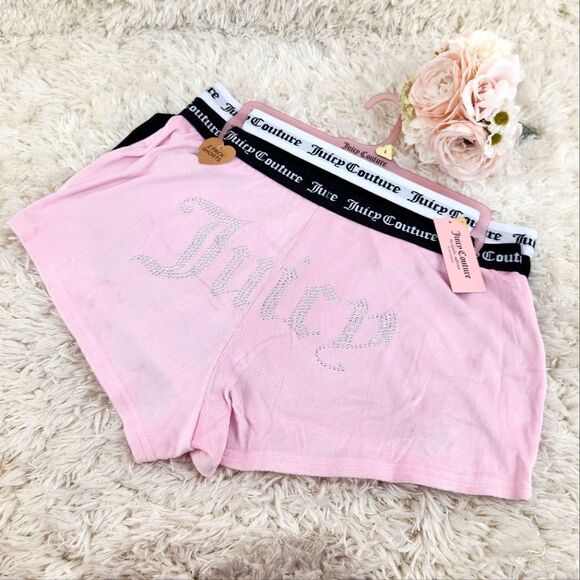 LARGE Juicy Couture Velvet Sleep Shorts - Picture 1 of 3